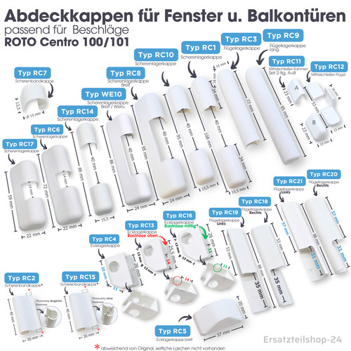 Abdeckkappen passend roto - f.,